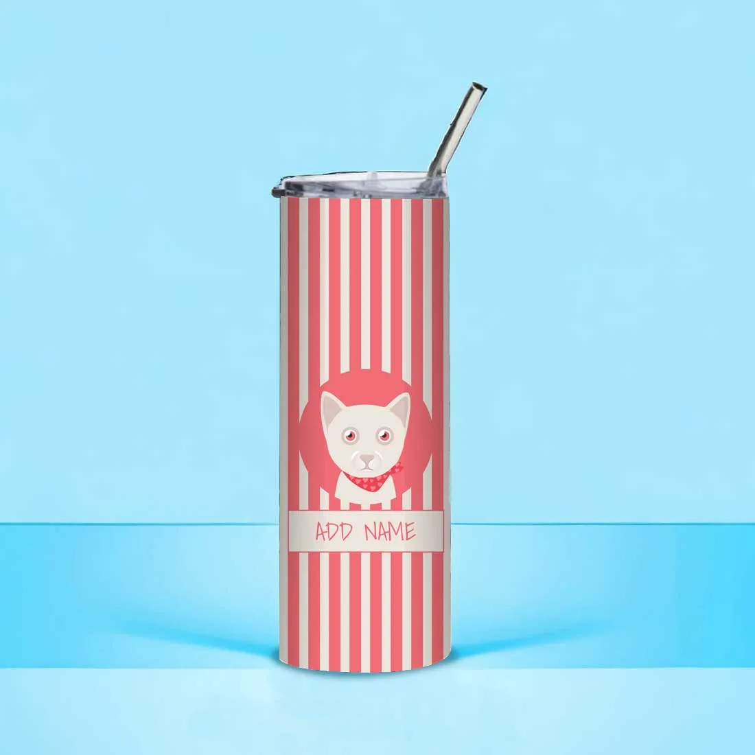 Nutcase Personalized Stainless Steel Travel Mug with Metal Straw - Insulated Coffee Mug 600 ml