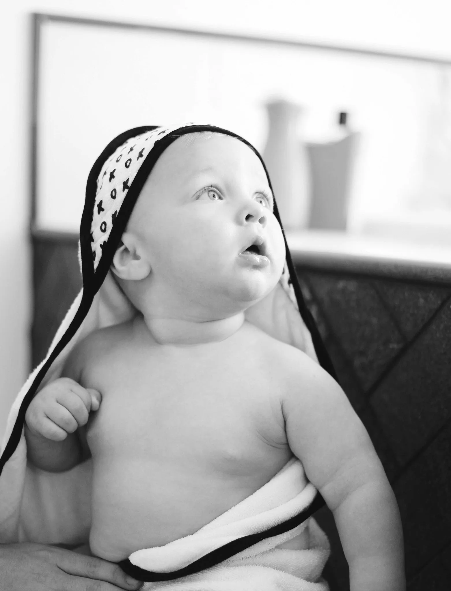 Organic Cotton Muslin + Terry Hooded Towel -  XO