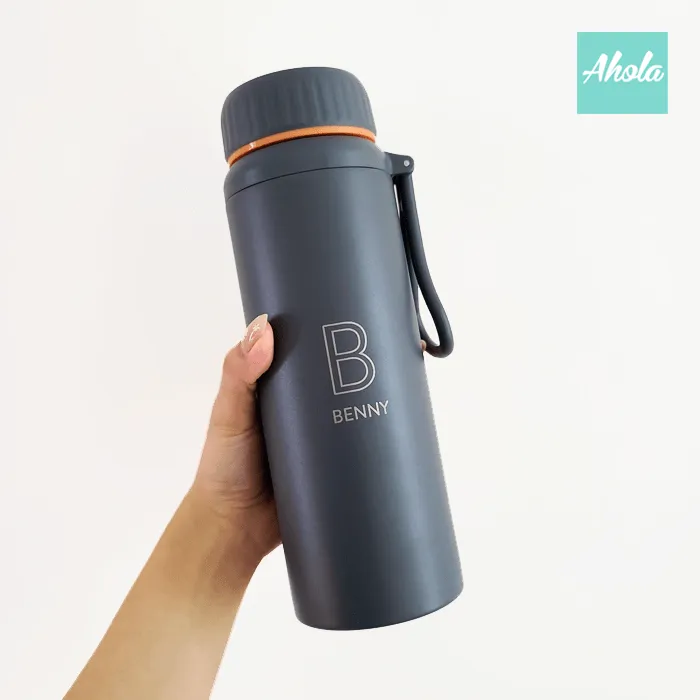 【Outline】800ML Engraved Name Stainless Steel Hot or Cold Bottle With Handle 刻名不鏽鋼可手挽保冷/保温樽