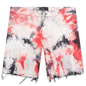 P020 - Red Black TieDye Jaquard Monogram Shorts