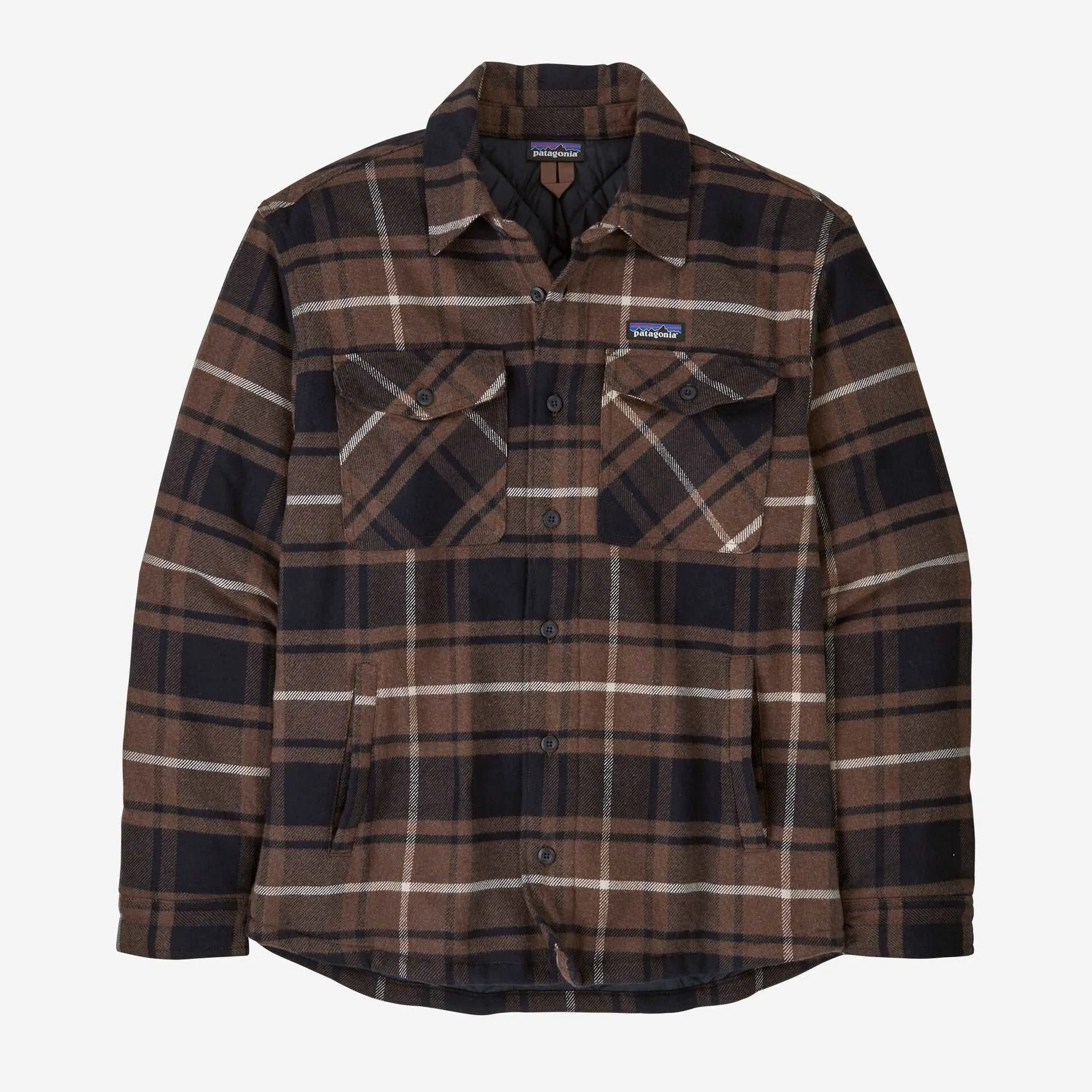 Patagonia Men's Lightweight Insulated Fjord Flannel Shirt-Brown