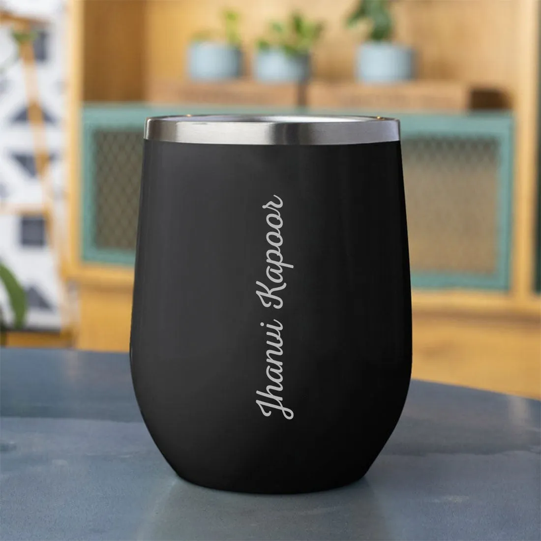 Personalised Travel Coffee Mug Insulated With Lid for Travelling Portable Cup (350 ML) - Full Name