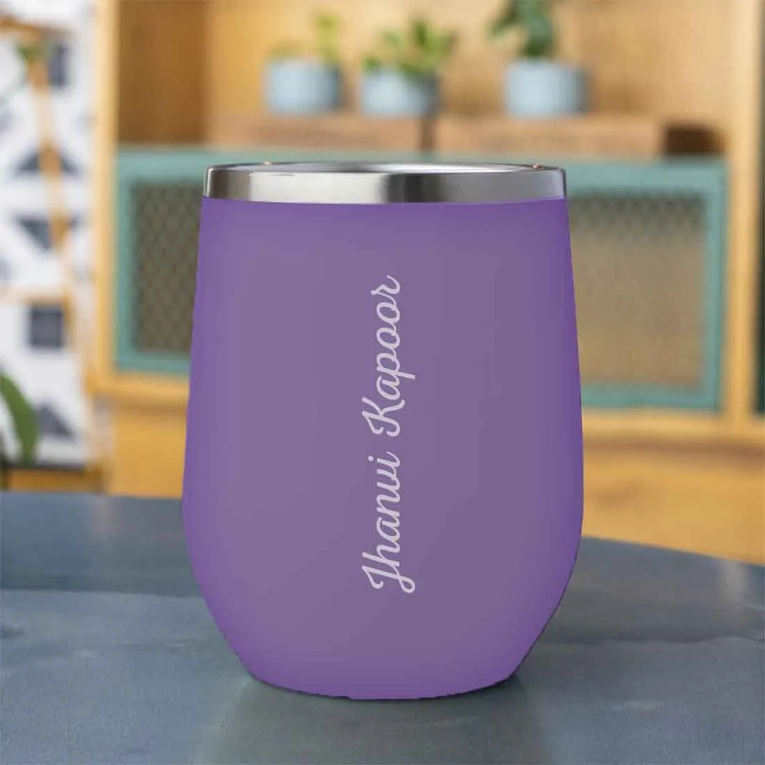 Personalised Travel Coffee Mug Insulated With Lid for Travelling Portable Cup (350 ML) - Full Name