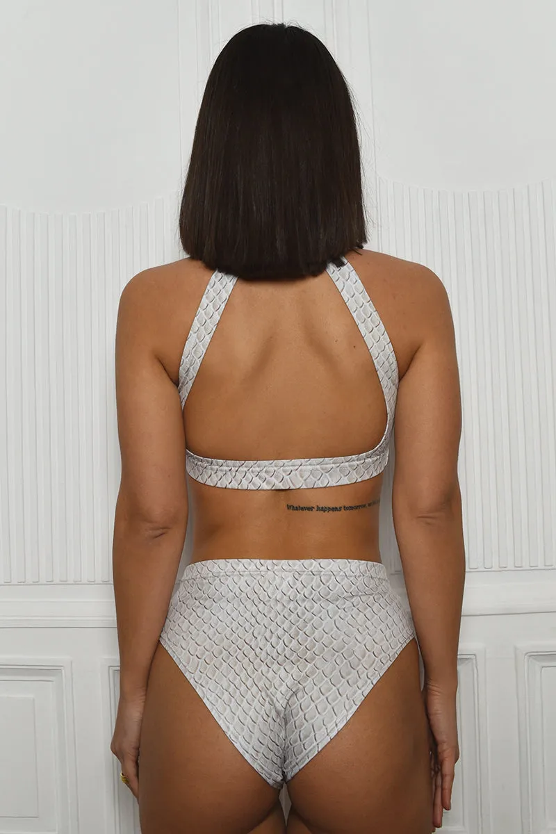 Pole Addict Openback Top - White Snake