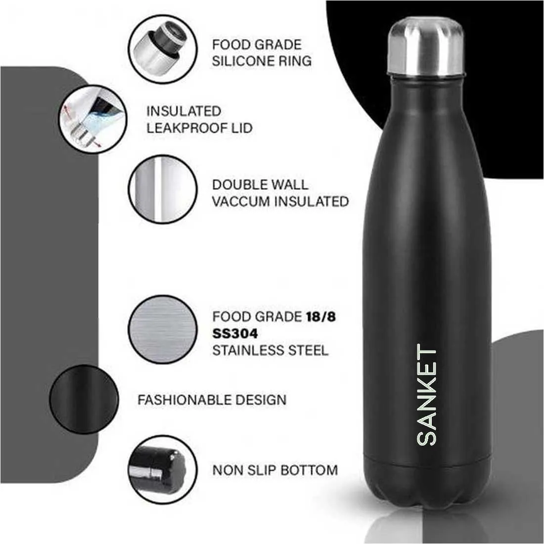 Printed Bottles of Water with Name - Personalized Insulated Water Bottles 500ml