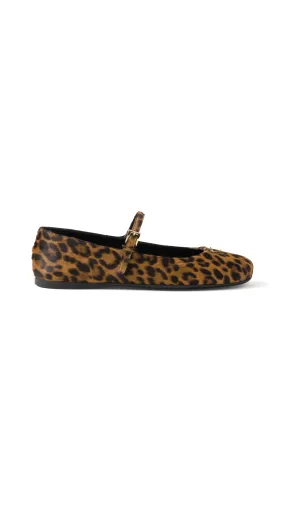 Printed Leather Ballerinas - Leopard