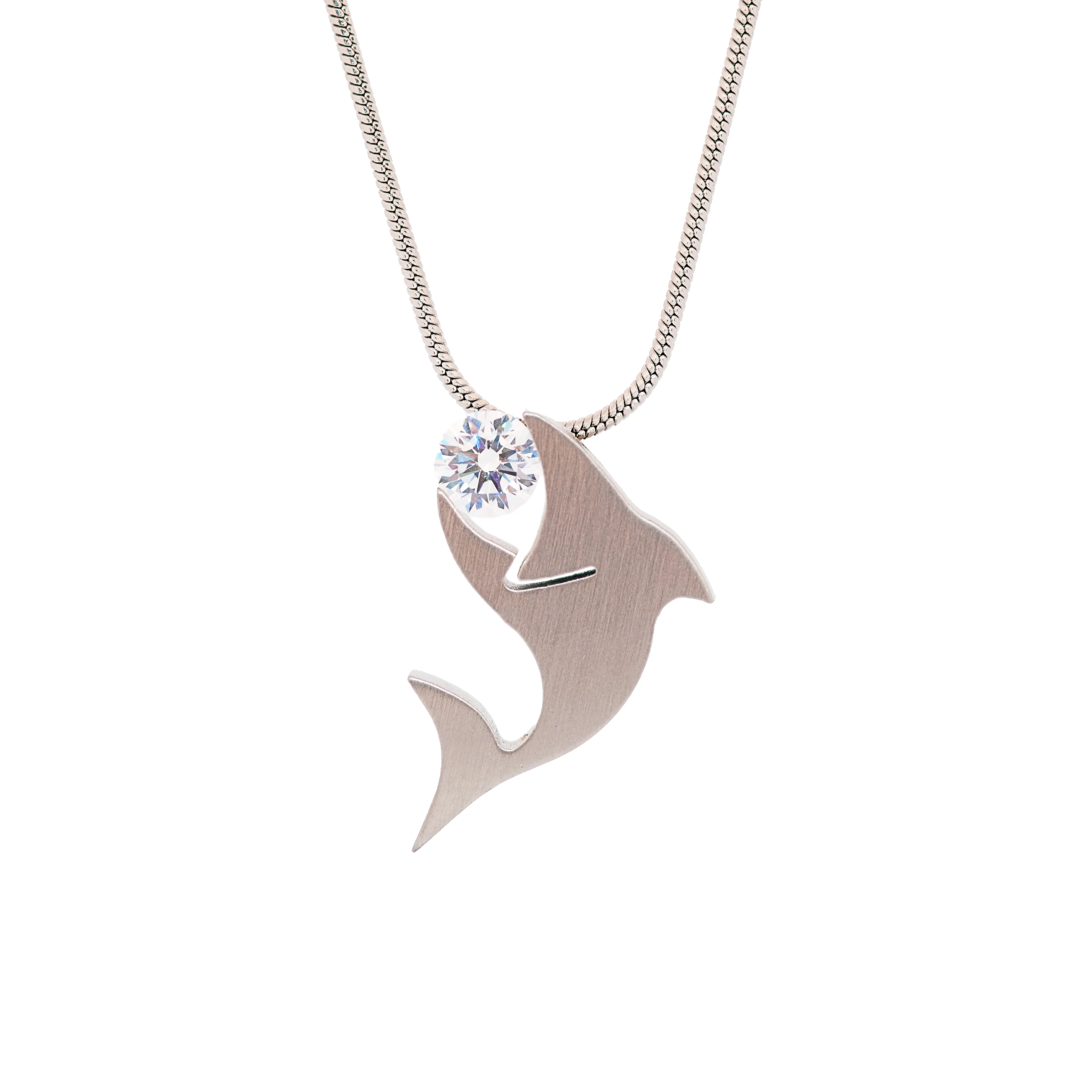 PT119 B.Tiff Shark Stainless Steel Pendant Necklace