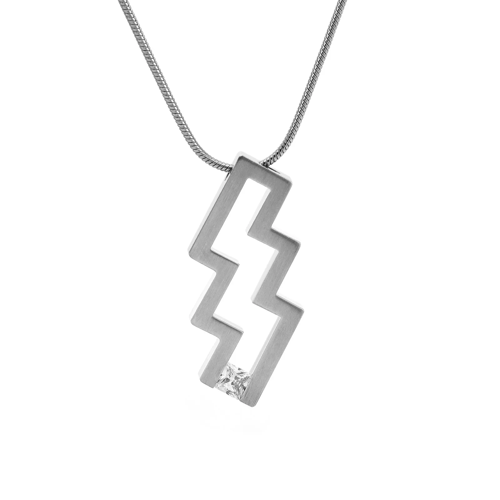 PT126W B.Tiff clair Stainless Steel Pendant Necklace