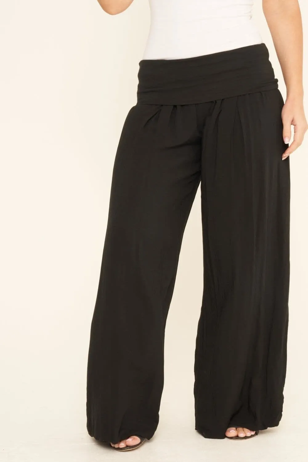 PUFFBALL LINED COTTON TROUSERS BLACK LARGE