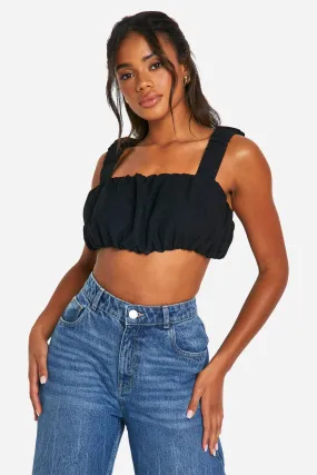 Puffball Ruched Crop Top