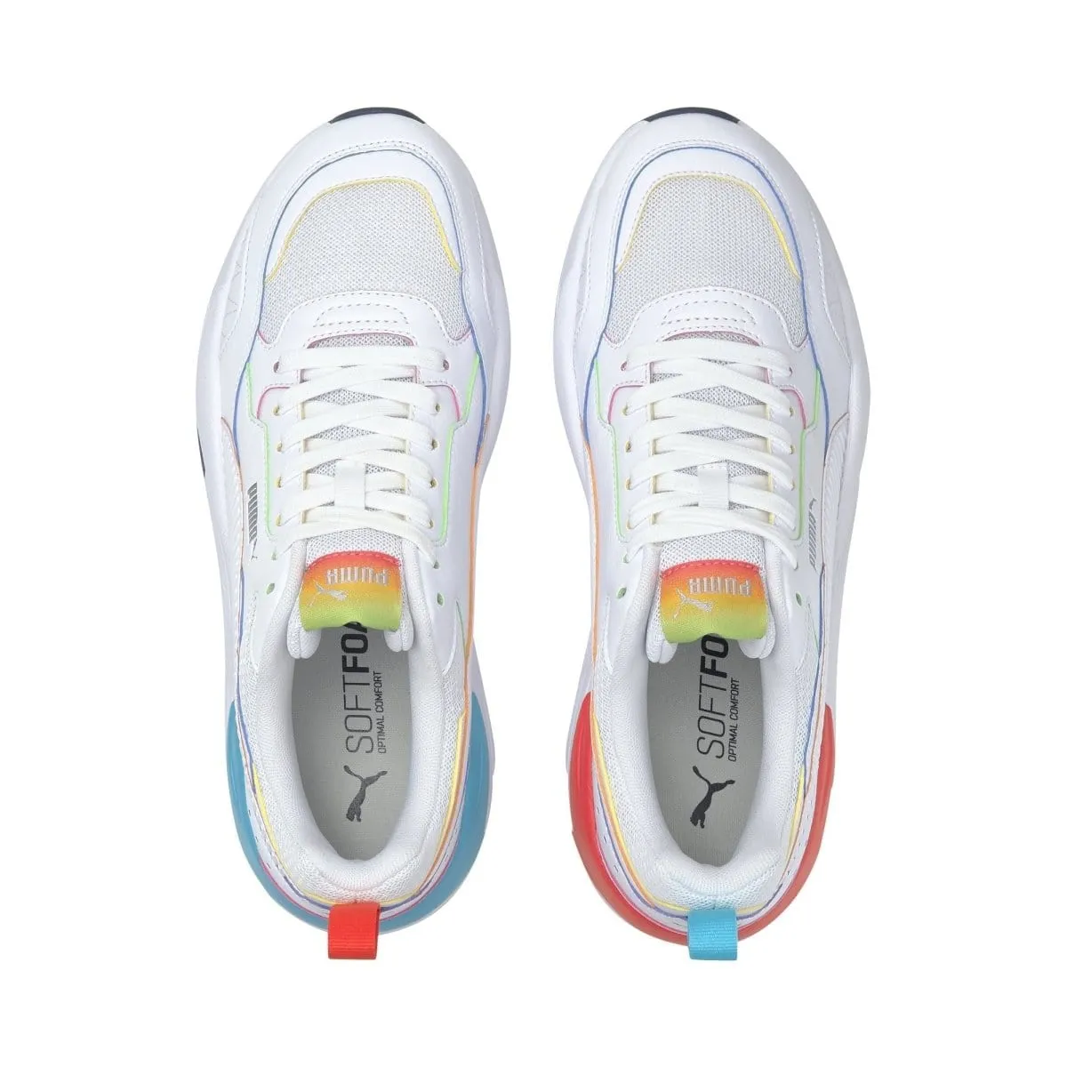 PUMA MEN'S X-RAY SQUARE WHITE RAINBOW SHOE