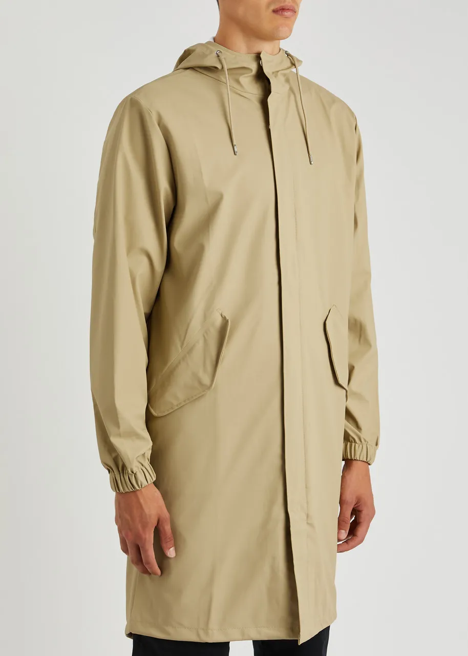 RAINS Hooded rubberised raincoat 
                         
                     
                