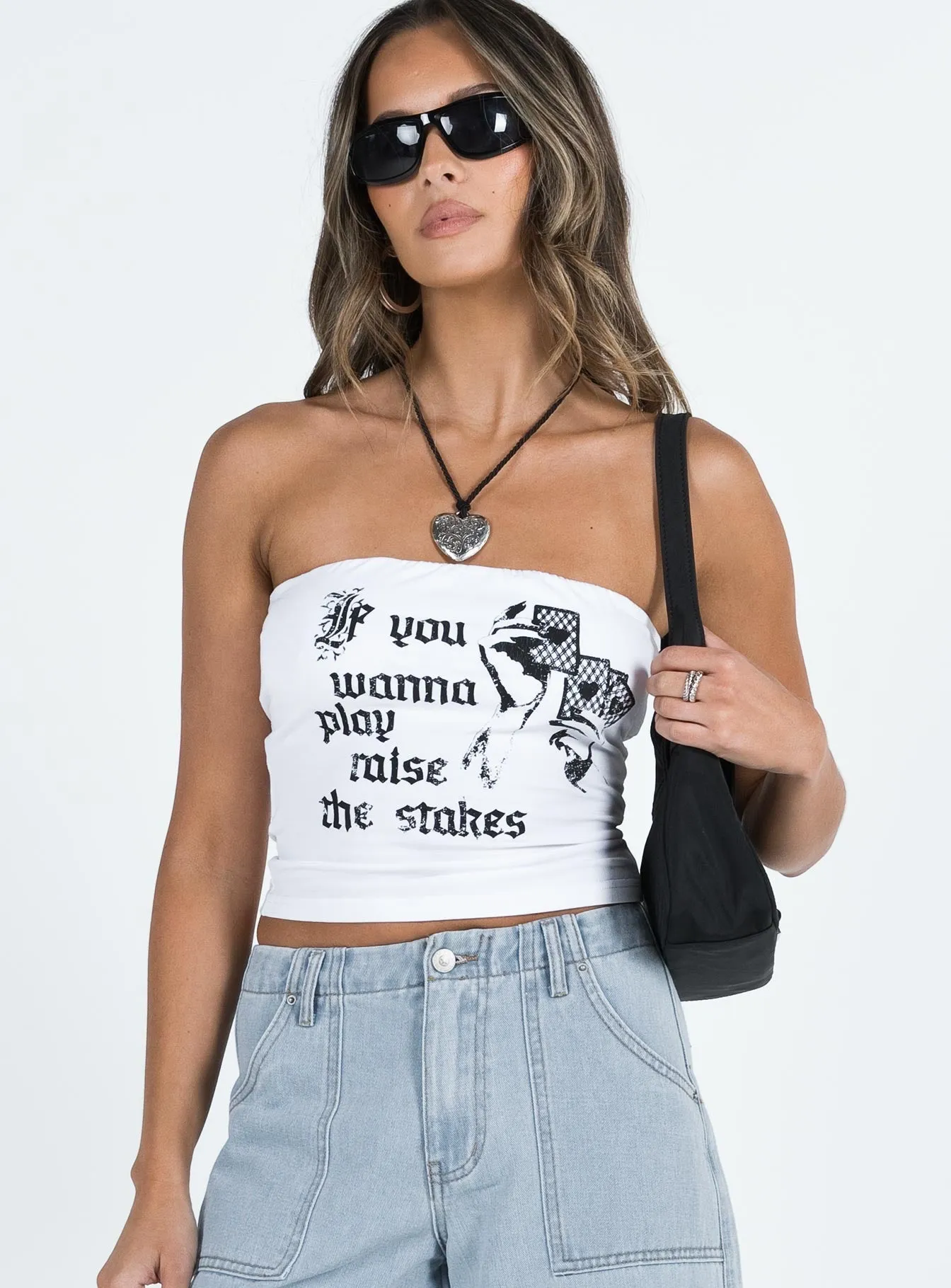 Raise The Stake Tube Top White