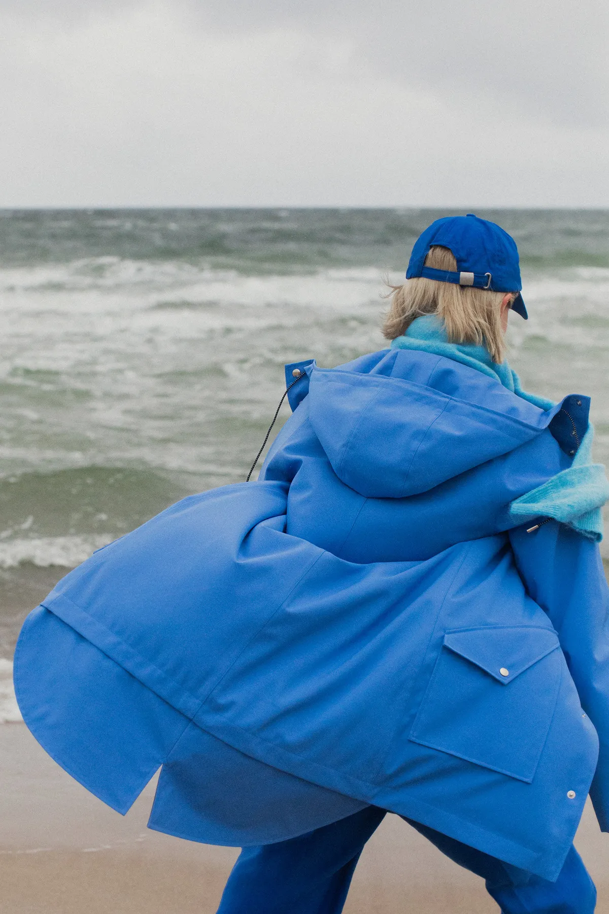 Recycled Materials City Raincoat - Ocean Blue