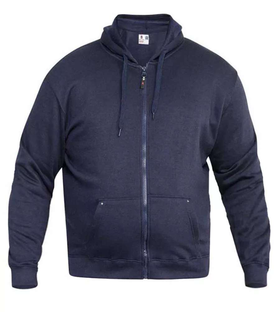 Rockford Big Mens Navy Heavy Weight Zip Through Hooded Sweatshirt (CANTOR NAVY)