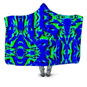 Sea Splatter Rave Graffiti Hooded Blanket