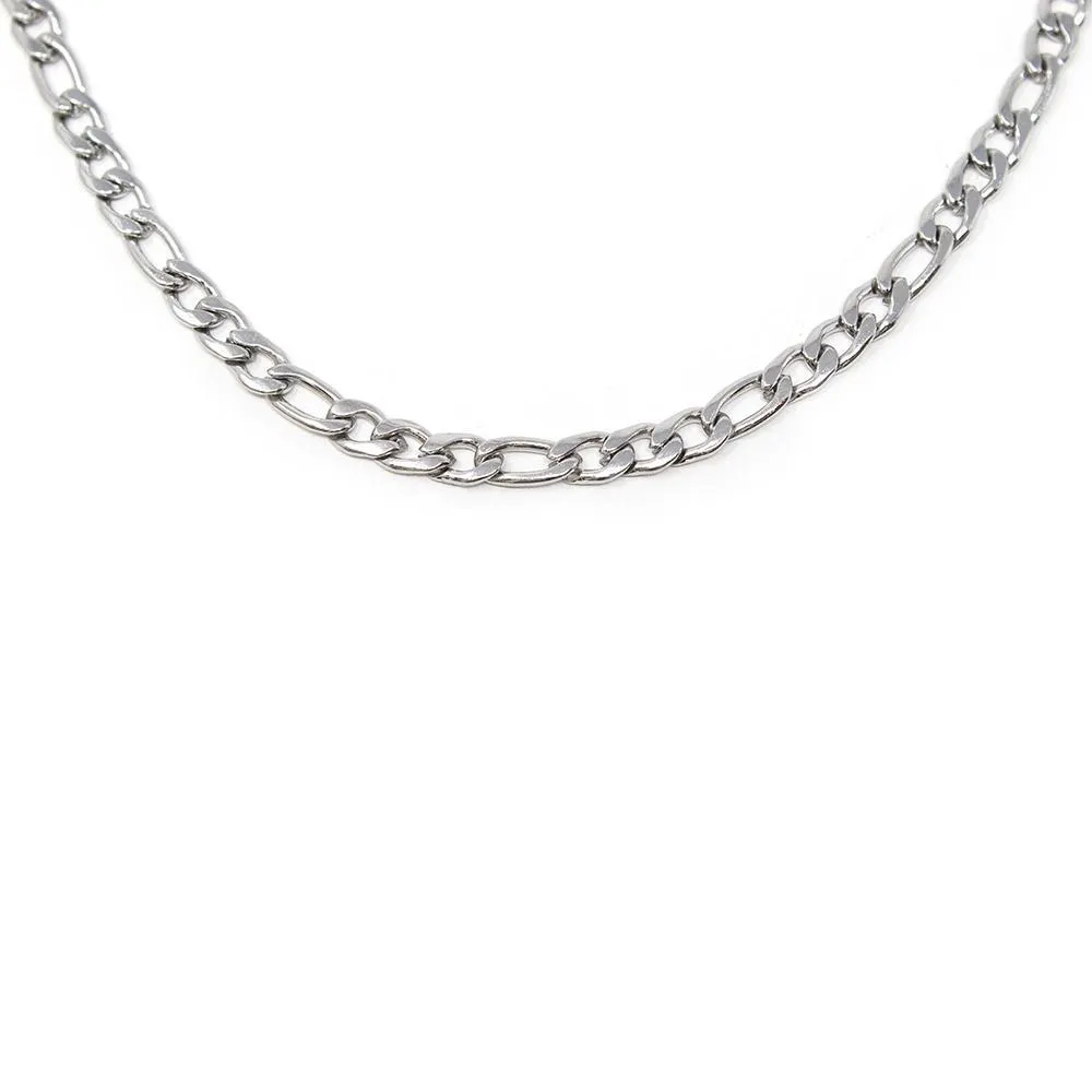 Stainless Steel 24 Inch Figaro Polished Chain