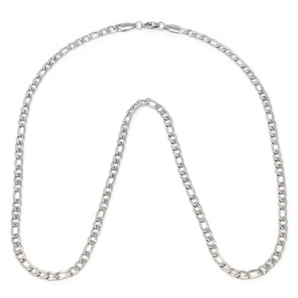 Stainless Steel 24 Inch Figaro Polished Chain