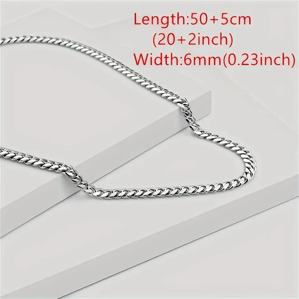 Stainless Steel Cuban Chain Necklace- Boyfriend Gift