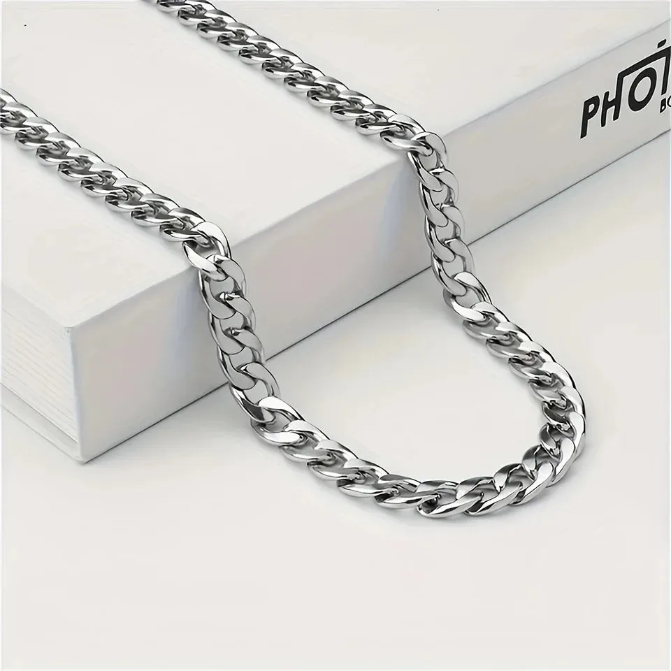 Stainless Steel Cuban Chain Necklace- Boyfriend Gift