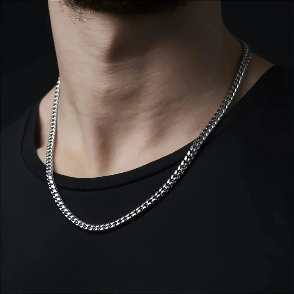 Stainless Steel Cuban Chain Necklace- Boyfriend Gift