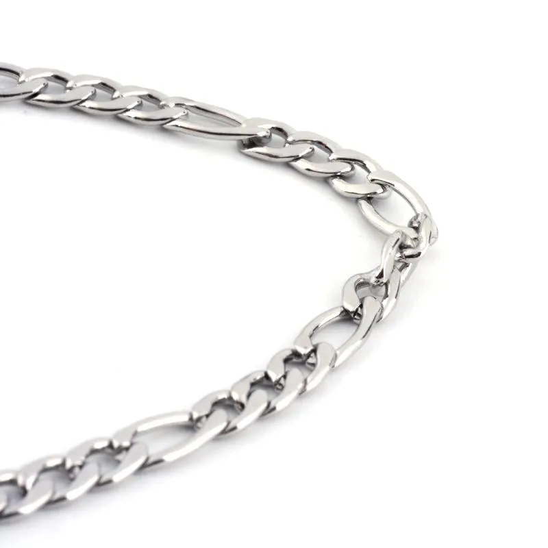 Stainless Steel Figaro 3mm Necklace 24