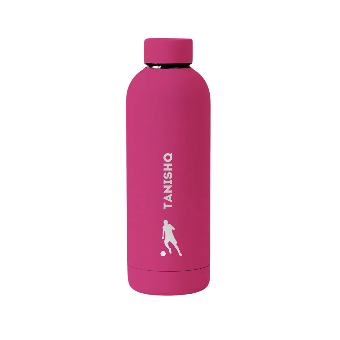 Stainless Steel Insulated Water Bottle with Name 500ML Water Bottles for Sports - BPA Free, Leakproof - Football