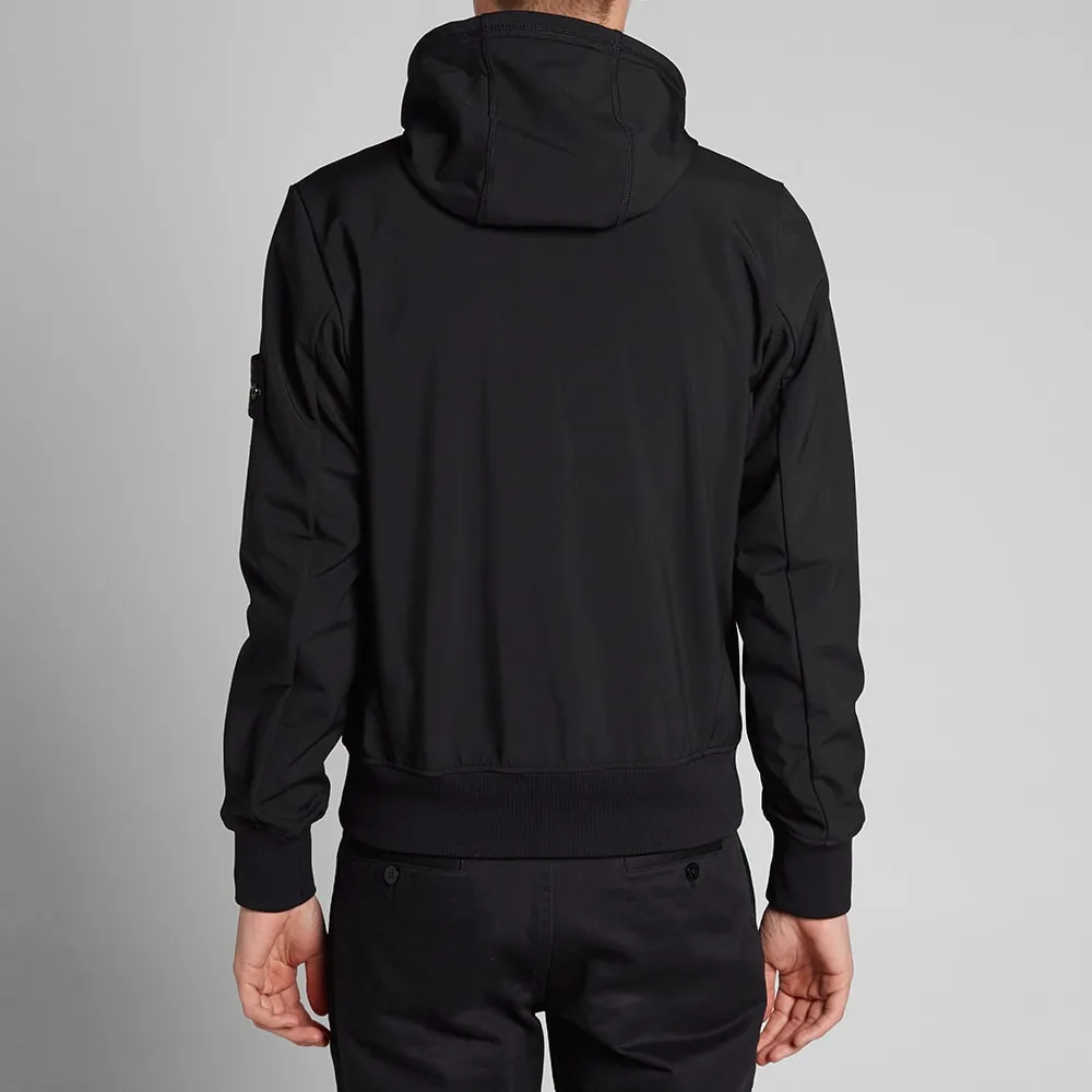 Stone Island Light Soft Shell-R Hooded JacketBlack