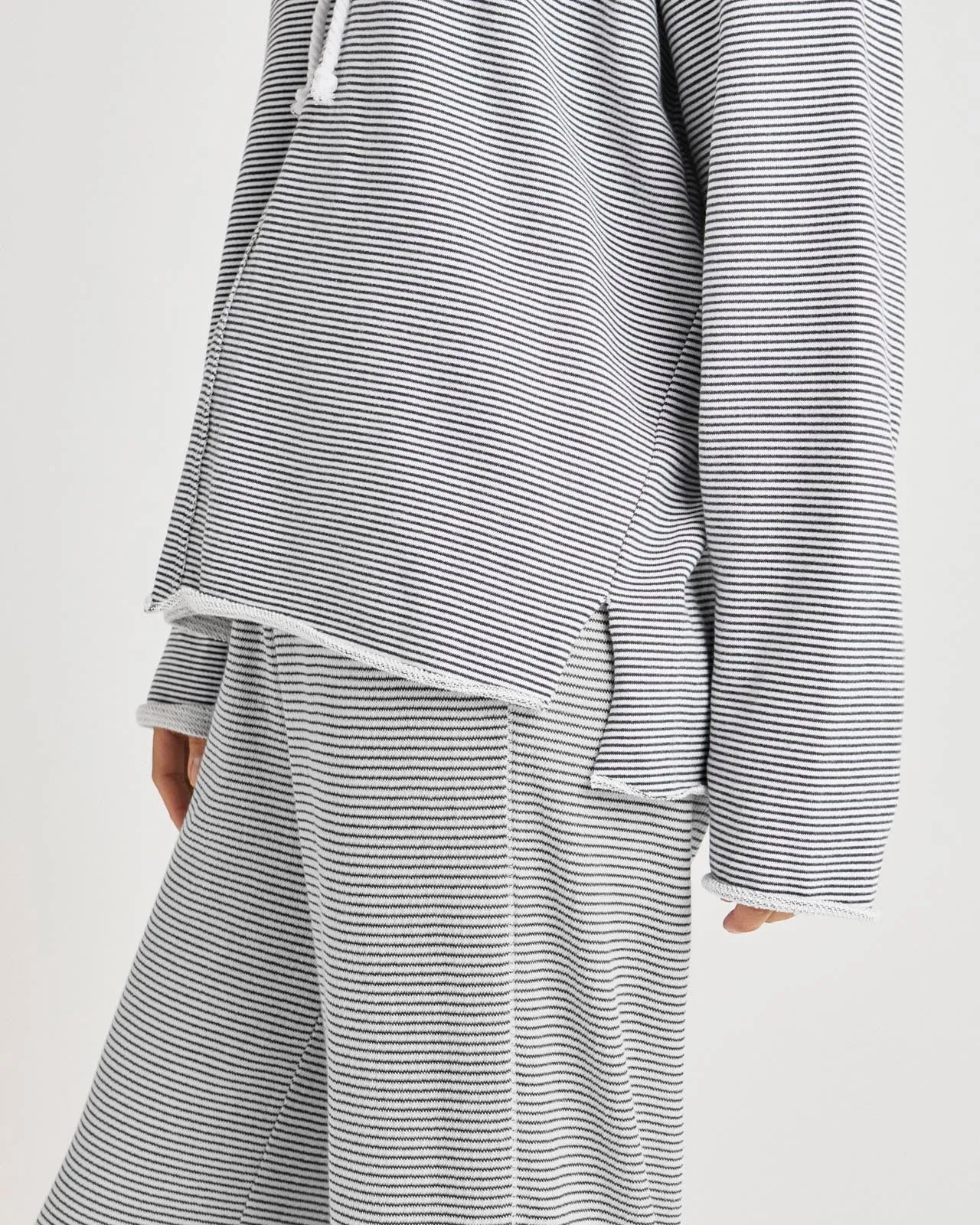 Stripe French Terry Beach Hooded Pullover