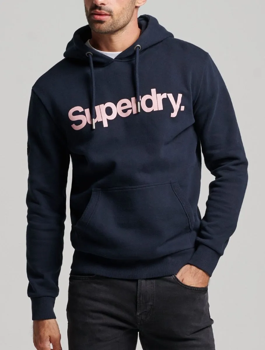 Superdry Classic Logo Hooded Sweatshirts Eclipse Navy