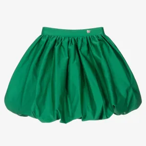 Teen Girls Green Taffeta Puffball Skirt