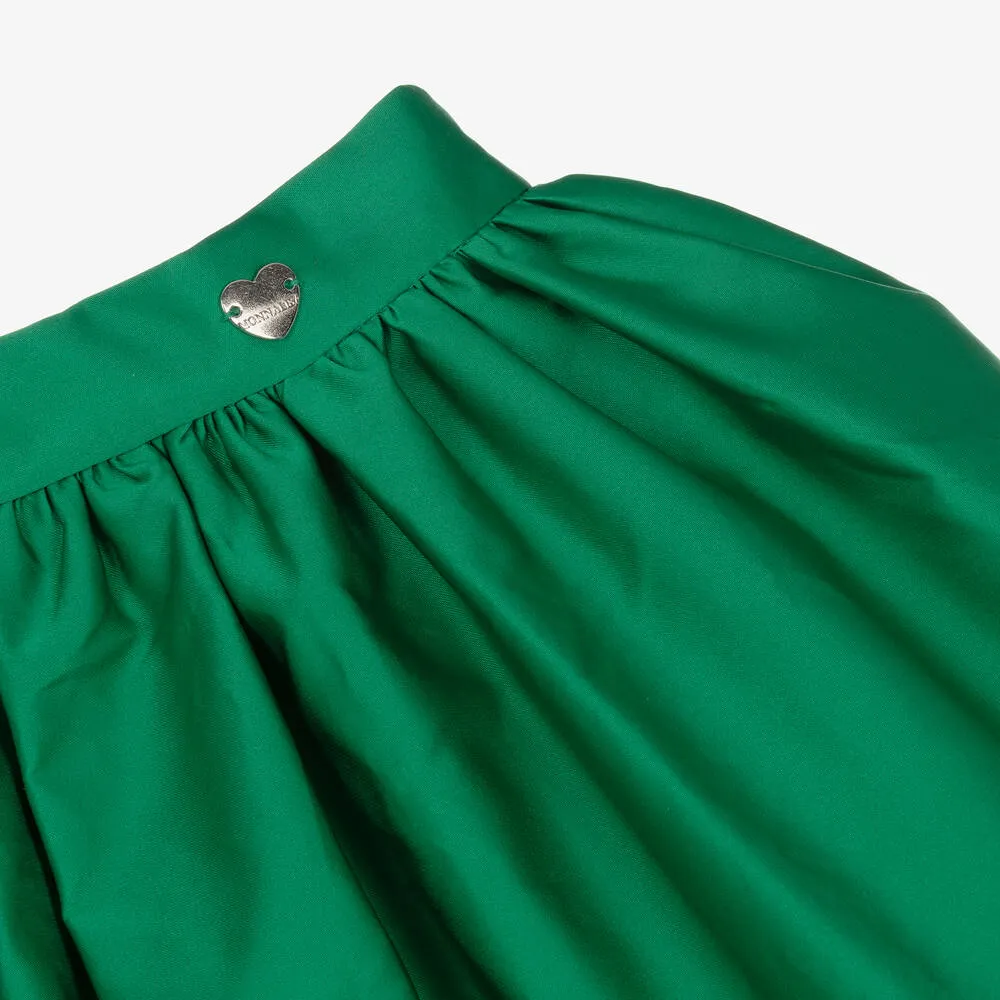 Teen Girls Green Taffeta Puffball Skirt