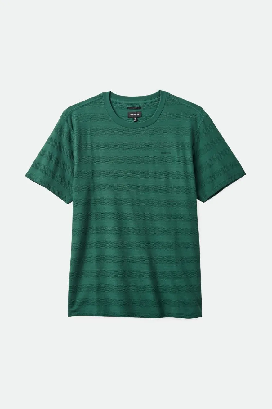 The City Jacquard Stripe S/S Tee - Trekking Green