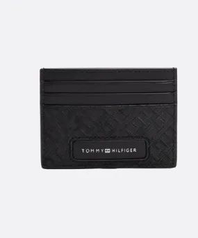 Tommy Hilfiger Men's Tommy Logo Monogram Leather Card Holder