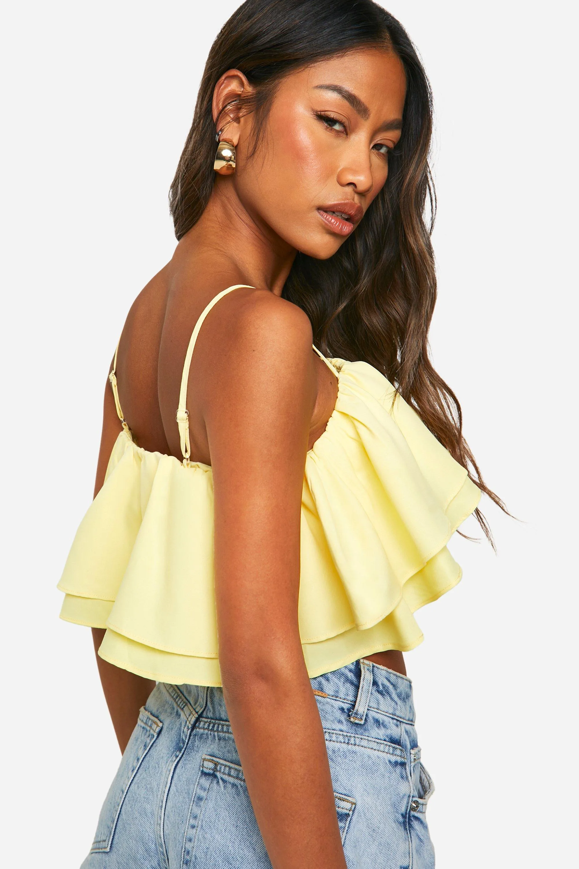 Tops | Puffball Cold Shoulder Crop Top | boohoo