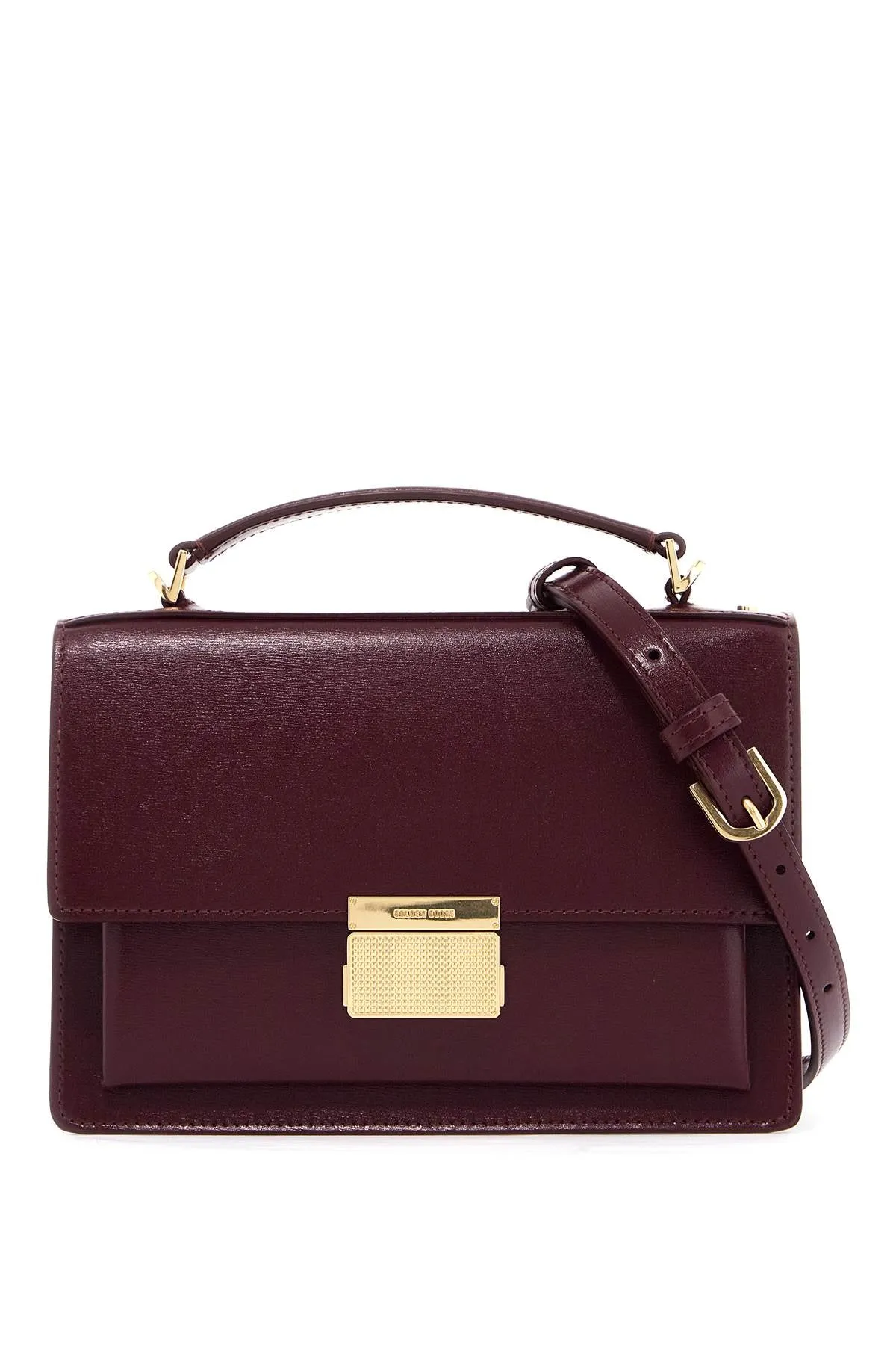 venice leather handbag with palmell GWA00467 A000565 BURGUNDY