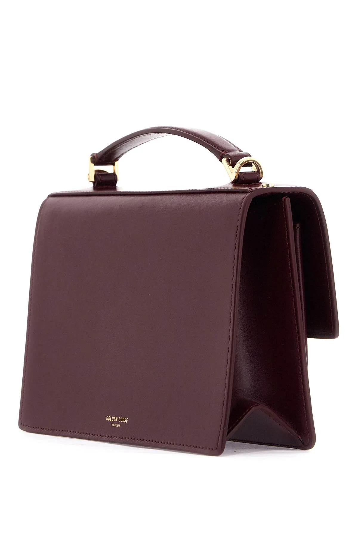 venice leather handbag with palmell GWA00467 A000565 BURGUNDY