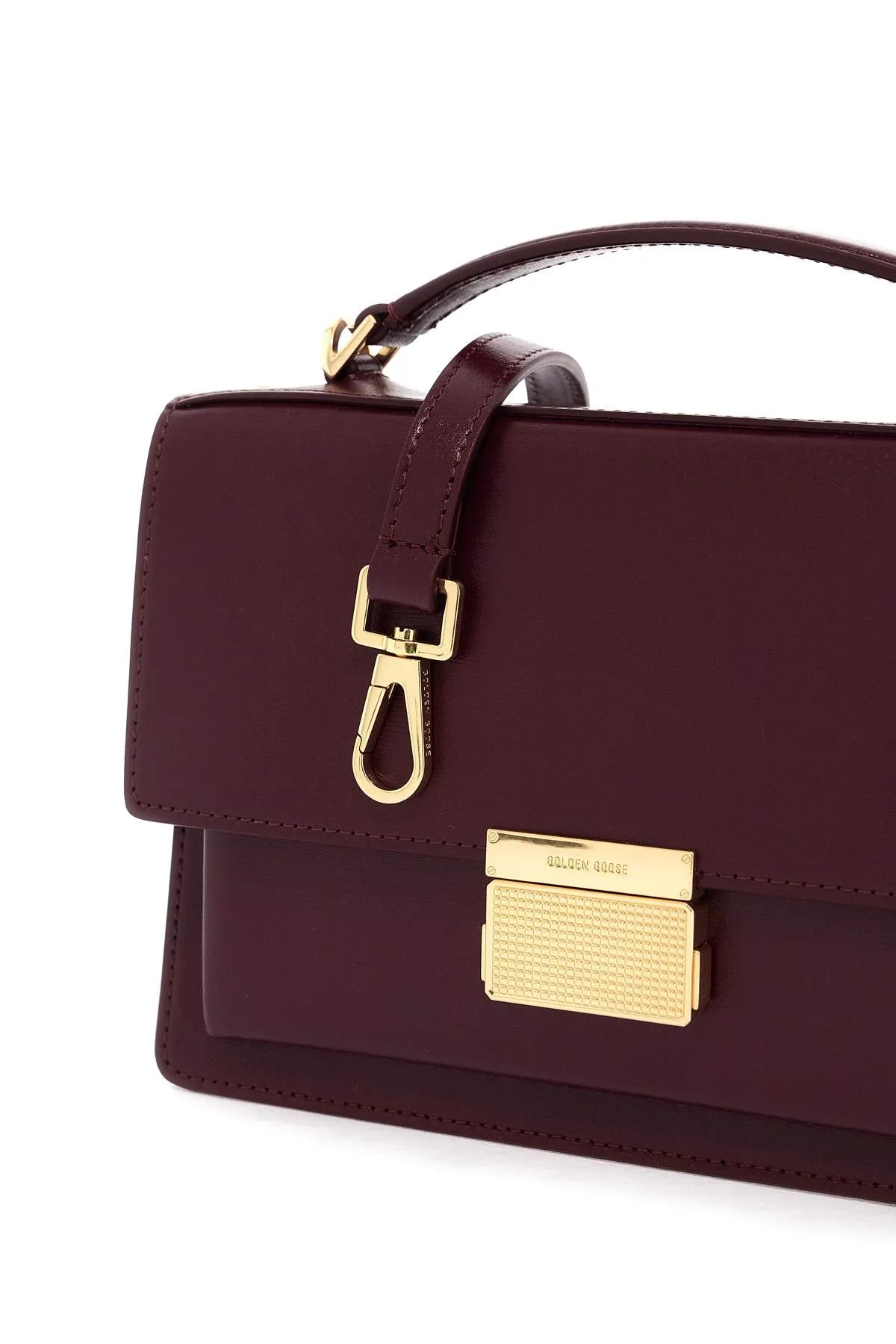 venice leather handbag with palmell GWA00467 A000565 BURGUNDY