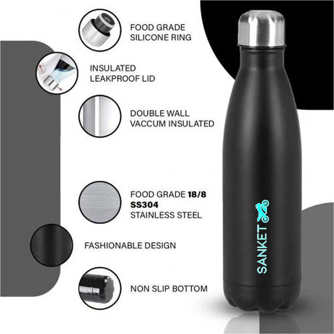 Water Bottles for Students - Customized Stainless Steel Insulated Water Bottle 500ml