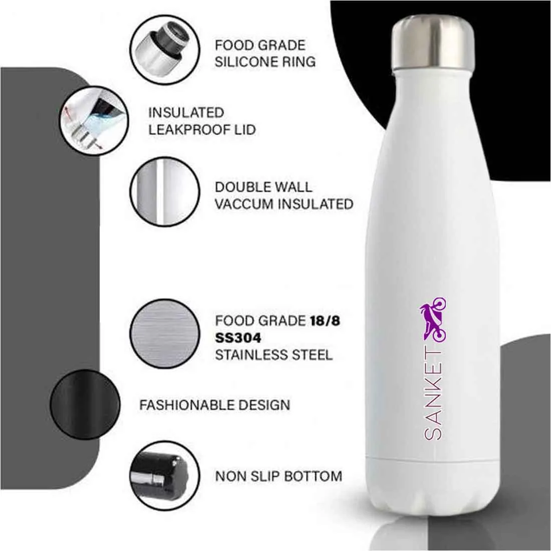 Water Bottles for Students - Customized Stainless Steel Insulated Water Bottle 500ml