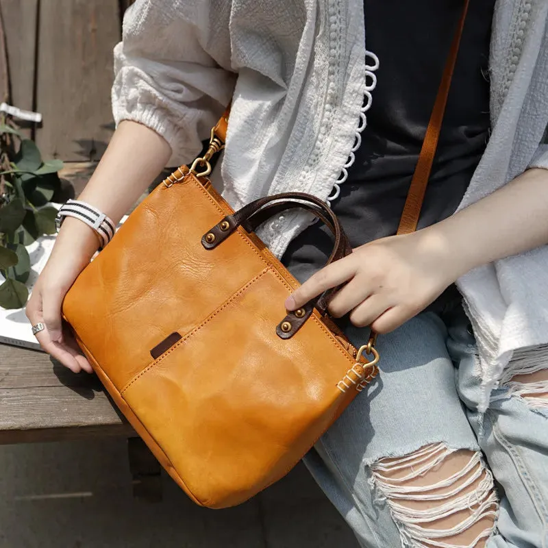 Women's Luxury Vintage Style Genuine Cowhide Leather Shoulder Handbag