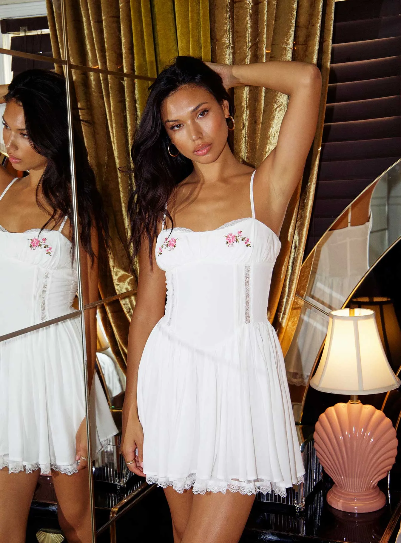 Zahra-rose Mini Dress White